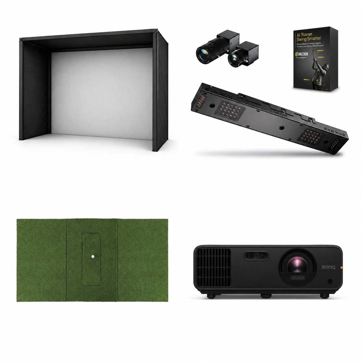 Uneekor EYE XO2 Overhead Launch Monitor Premium 4K Package (Enclosure Choice + BenQ AK700ST)