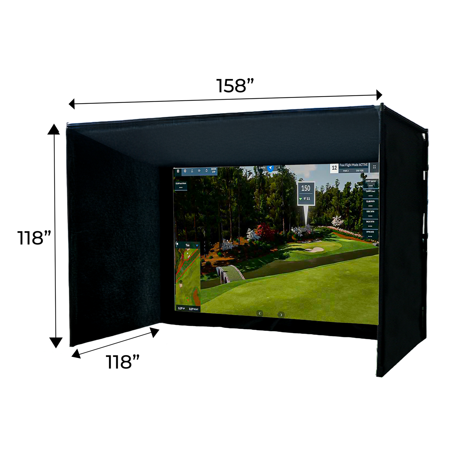 Elite Sim Golf Albatross 13 Golf Simulator Enclosure Extended Depth detailed view