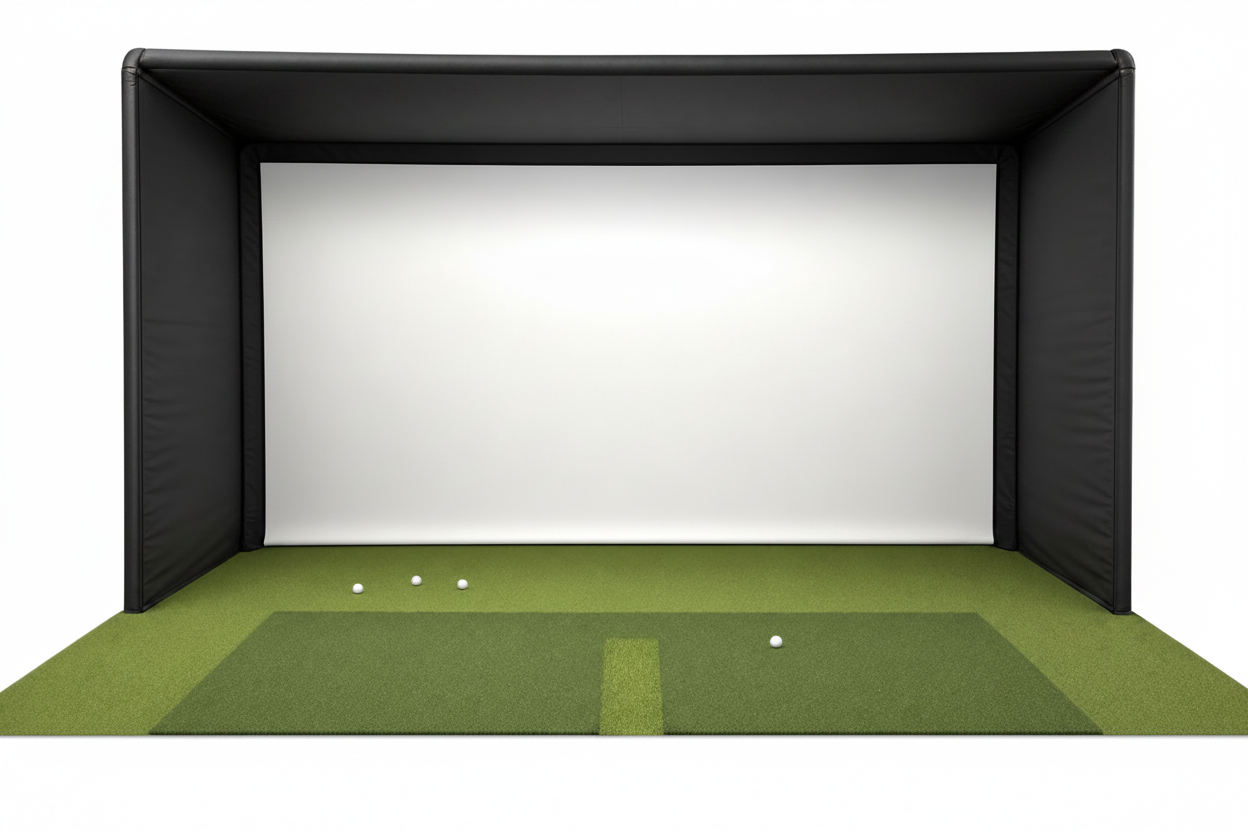 Commercial Golf Simulator Enclosure Kit with Impact Screen - 2" EMT Frame