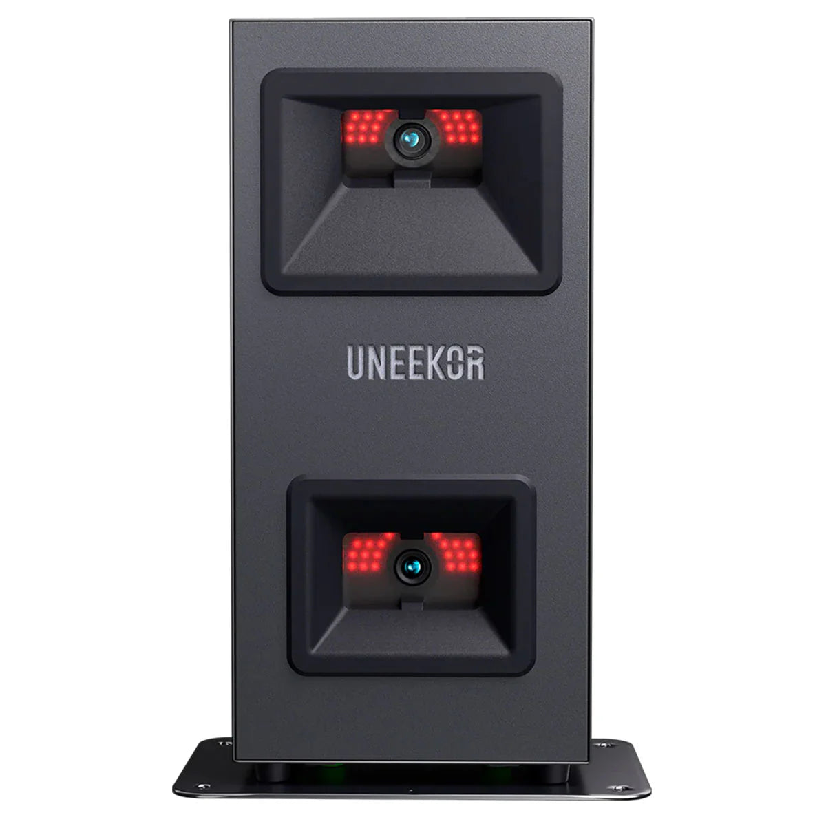 Black eye mini lite launch monitor with 'Uneekor' branding on a white background