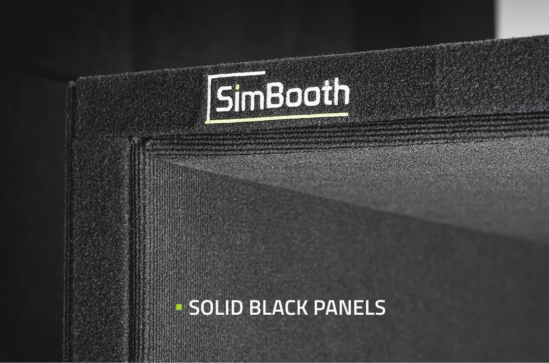 SimBooth solid black wall and ceiling panels