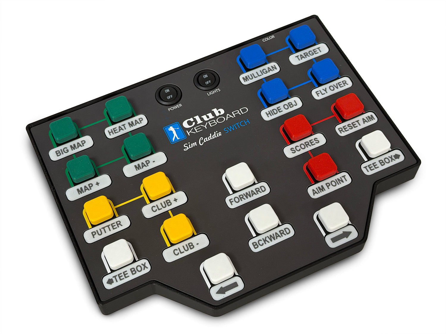 Club Keyboard Switch 20-button GSPro wireless controller in Cart Path Gray
