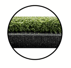 Elite Sim Golf Elite Pro Tee 5'x8' Hitting Mat featuring replaceable 12"x30" strips, high-grip foam backing, and supports real tees by I Infuse