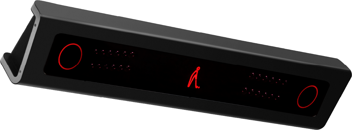 VTrack Overhead Golf Launch Monitor displayed showing its sleek design and high-tech features.
