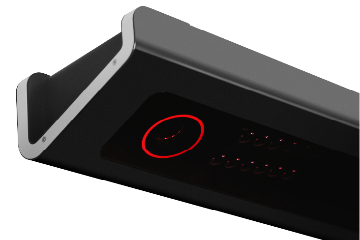 VTrack Overhead Golf Launch Monitor showing the design and LED lights for precise golf analytics.