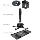 Carl's Place launch monitor ceiling drop-mount kit with labeled components