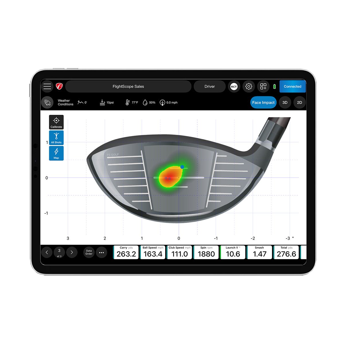 Face Impact Location - Elite Sim Golf