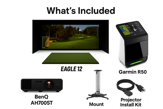 Garmin R50 Premium Plug-n-Play Package with 12ft Enclosure - Elite Sim Golf
