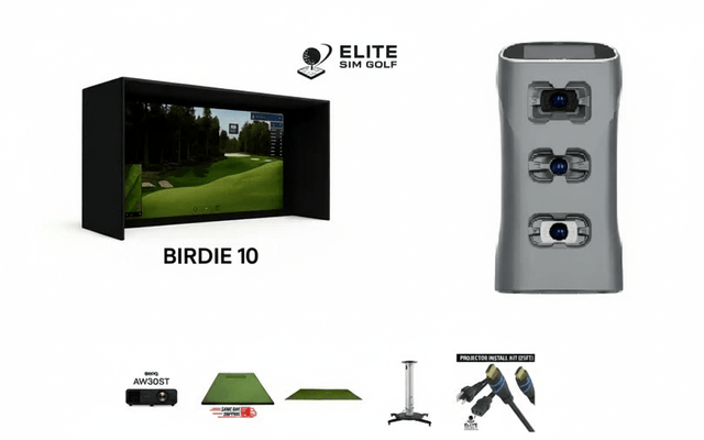 GolfJoy Spica 3 + Birdie 10 Complete 1080P Golf Simulator Package - Elite Sim Golf