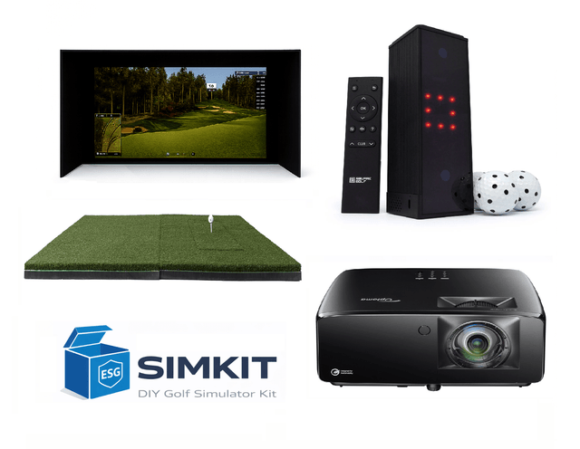 Square Golf 12FT Ready SIMKIT with Optoma GT2400HDR Projector & TrueBirdie Mat - Elite Sim Golf