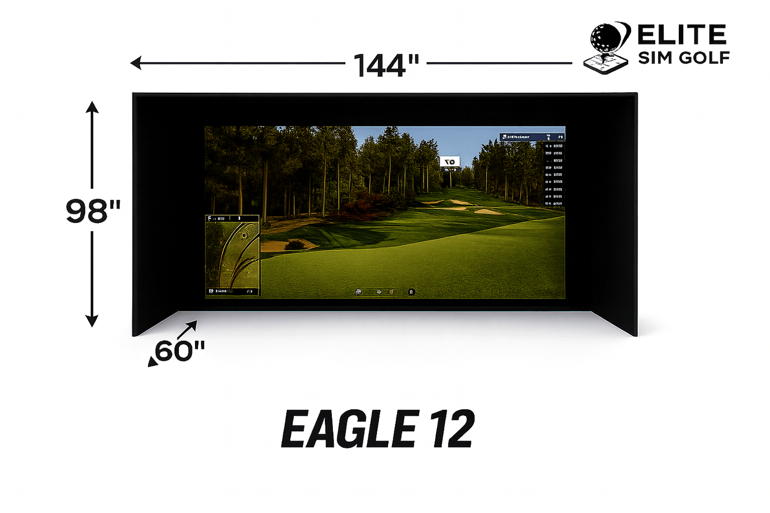 Square Golf 12FT Ready SIMKIT with Optoma GT2400HDR Projector & TrueBirdie Mat - Elite Sim Golf
