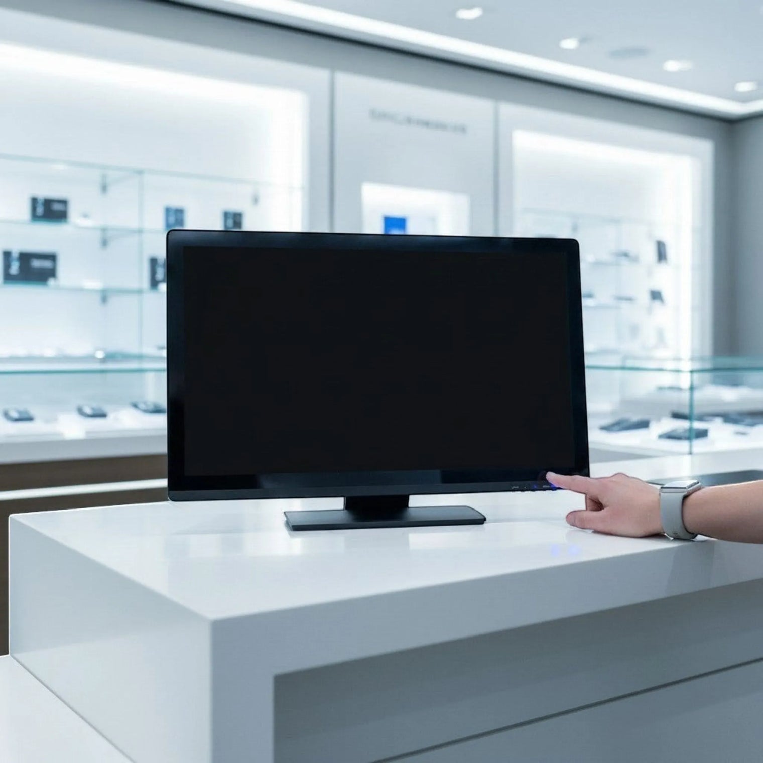 24 inch FHD 24/7 touch monitor used as a retail point of sale display