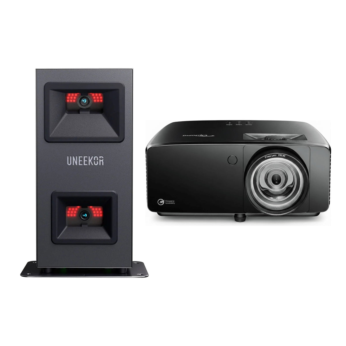 Uneekor EYE MINI Lite Launch Monitor + Optoma ZK431ST-B 4K Projector Combo