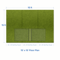 15’ x 15’ Elite SimFlex Complete Simulator Flooring System with Pure Flight Hitting Area - Elite Sim Golf