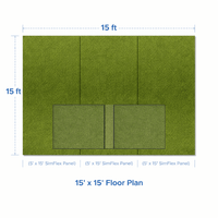 15’ x 15’ Elite SimFlex Complete Simulator Flooring System with Pure Flight Hitting Area - Elite Sim Golf