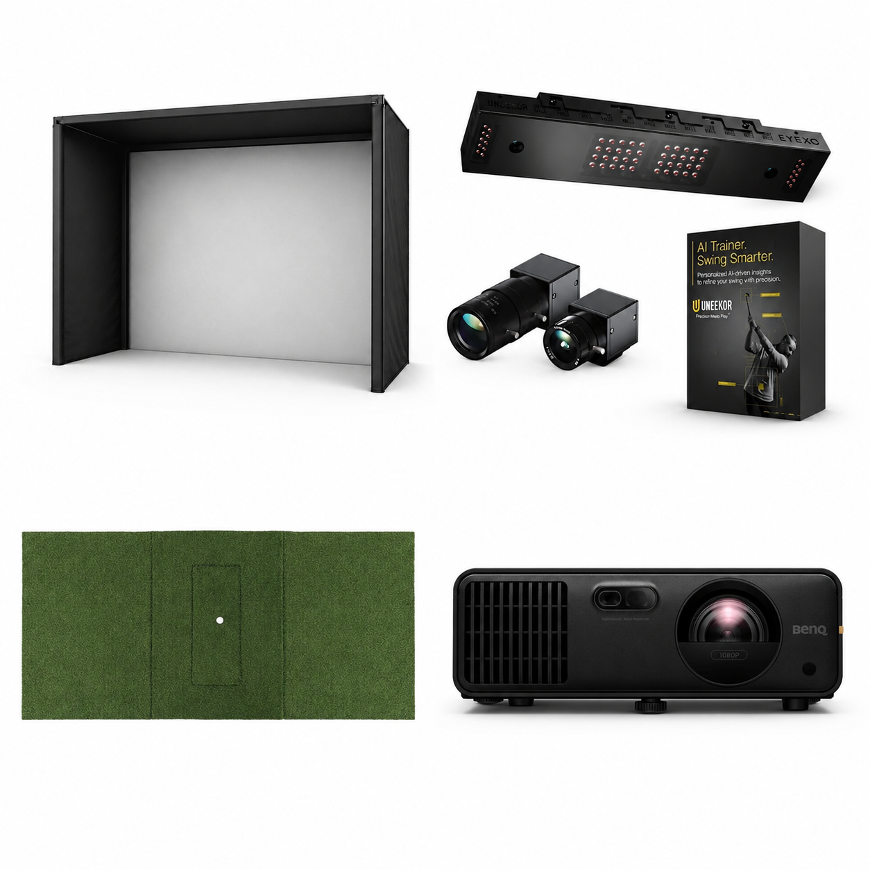 Uneekor EYE XO Overhead Launch Monitor Premium 4K Package (Enclosure Choice + BenQ AH700ST)