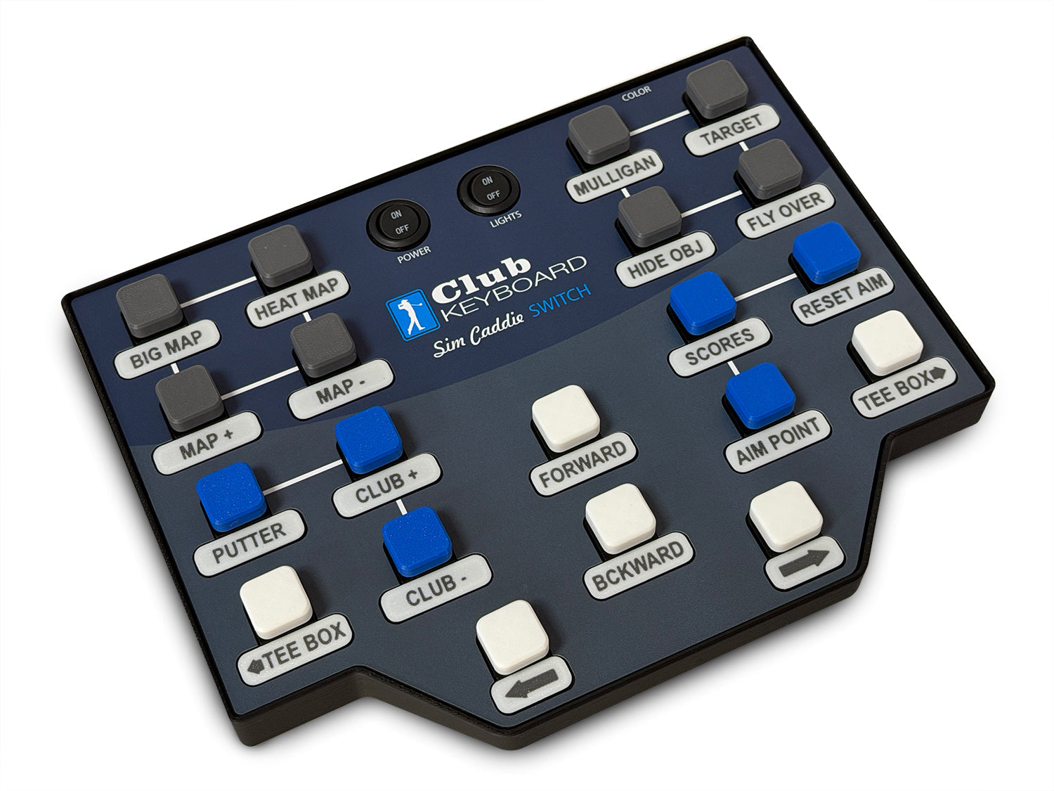Club Keyboard Switch 20-button GSPro wireless controller in Steel Blue