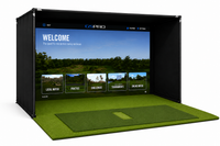 Commercial Golf Simulator Enclosure Kit with Impact Screen - 2" EMT Frame