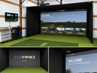 Commercial Golf Simulator Enclosure Kit with Impact Screen - 2" EMT Frame