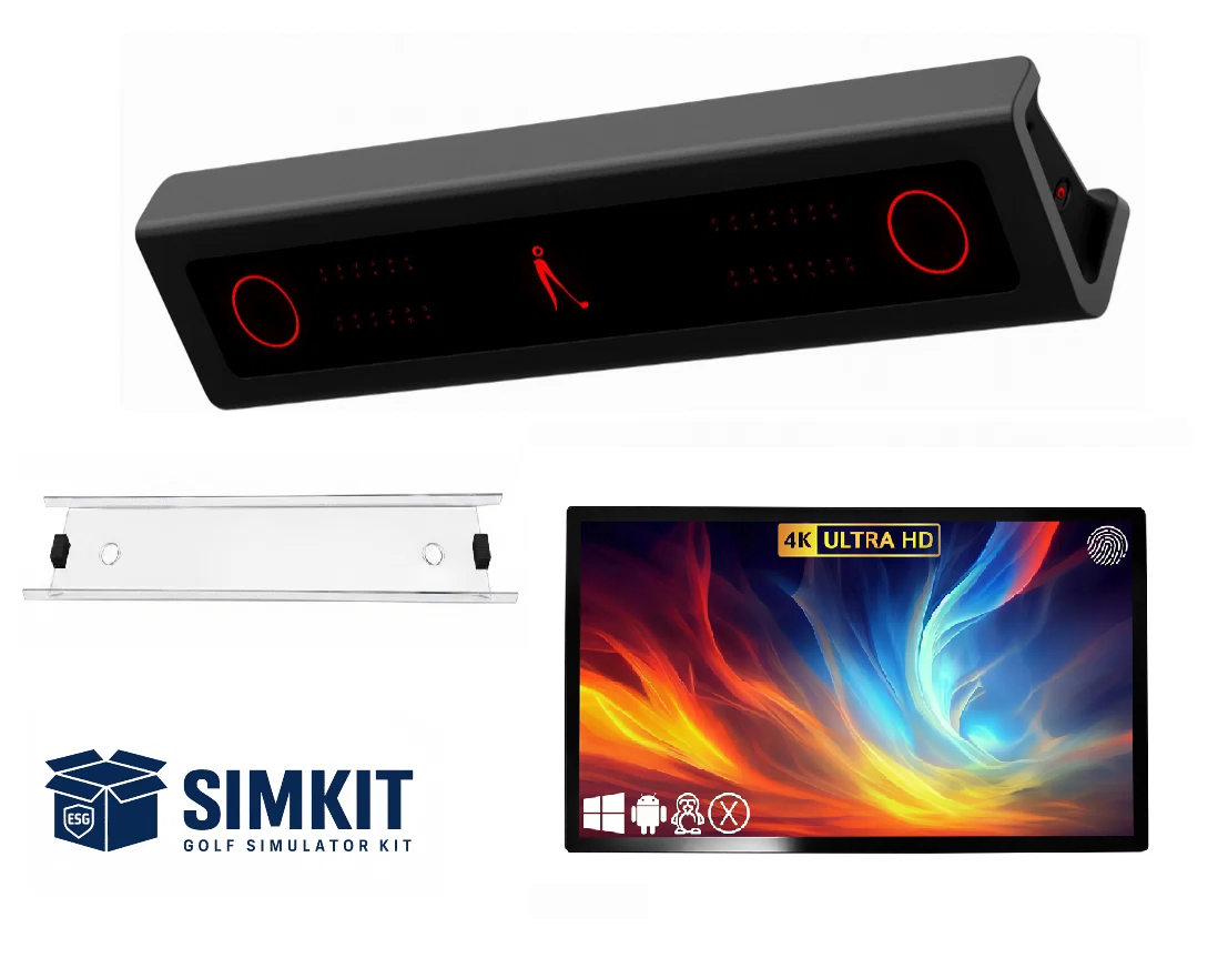 VTrack Overhead Launch Monitor + Impact Protector + 4K Touch Screen Monitor Combo