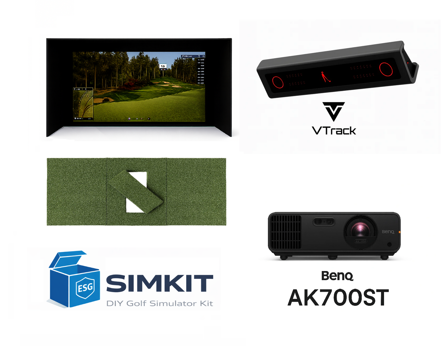 VTrack Overhead Launch Monitor Premium 4K Package with 12ft Enclosure (Eagle 12 + AK700ST)