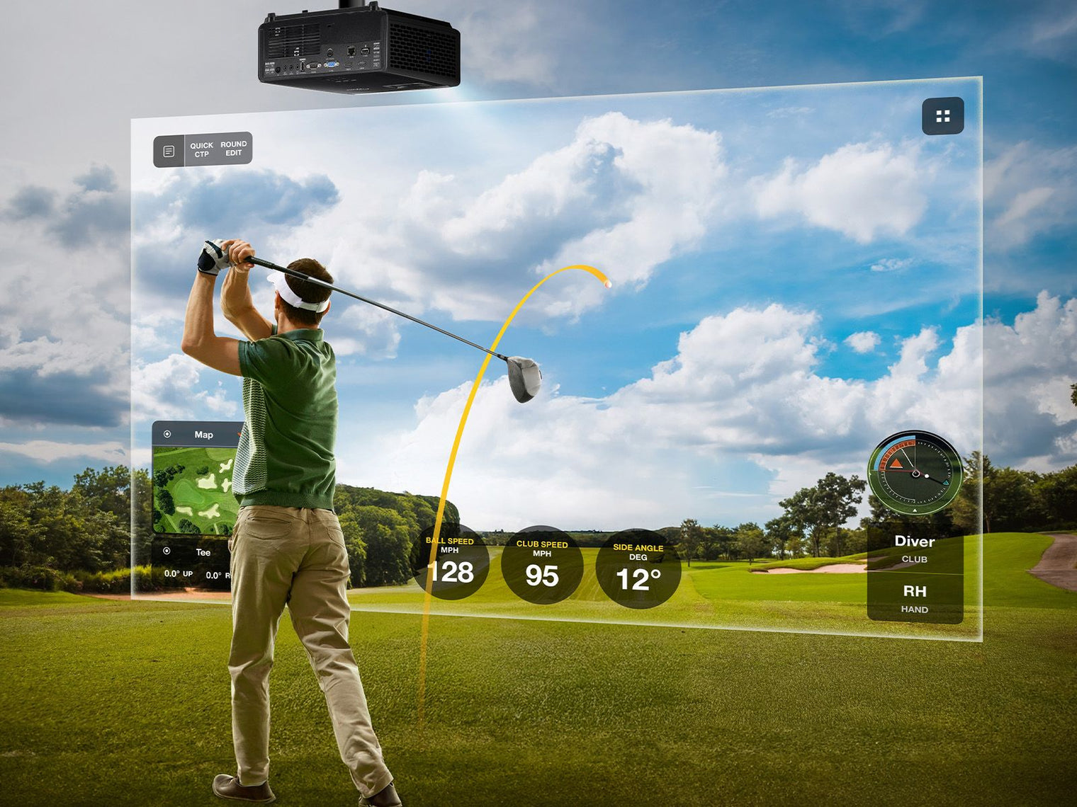 Optoma GT2400HDR 4200-Lumens 1080p Short Throw Golf Simulator Projector