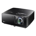 Black projector with lens on a white background