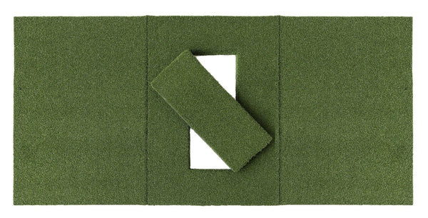 Beaver Tail Double Wide Golf Simulator Mat (4ft x 8.25ft) with the Most Realistic Hitting Strip Insert for Joint Injury Prevention