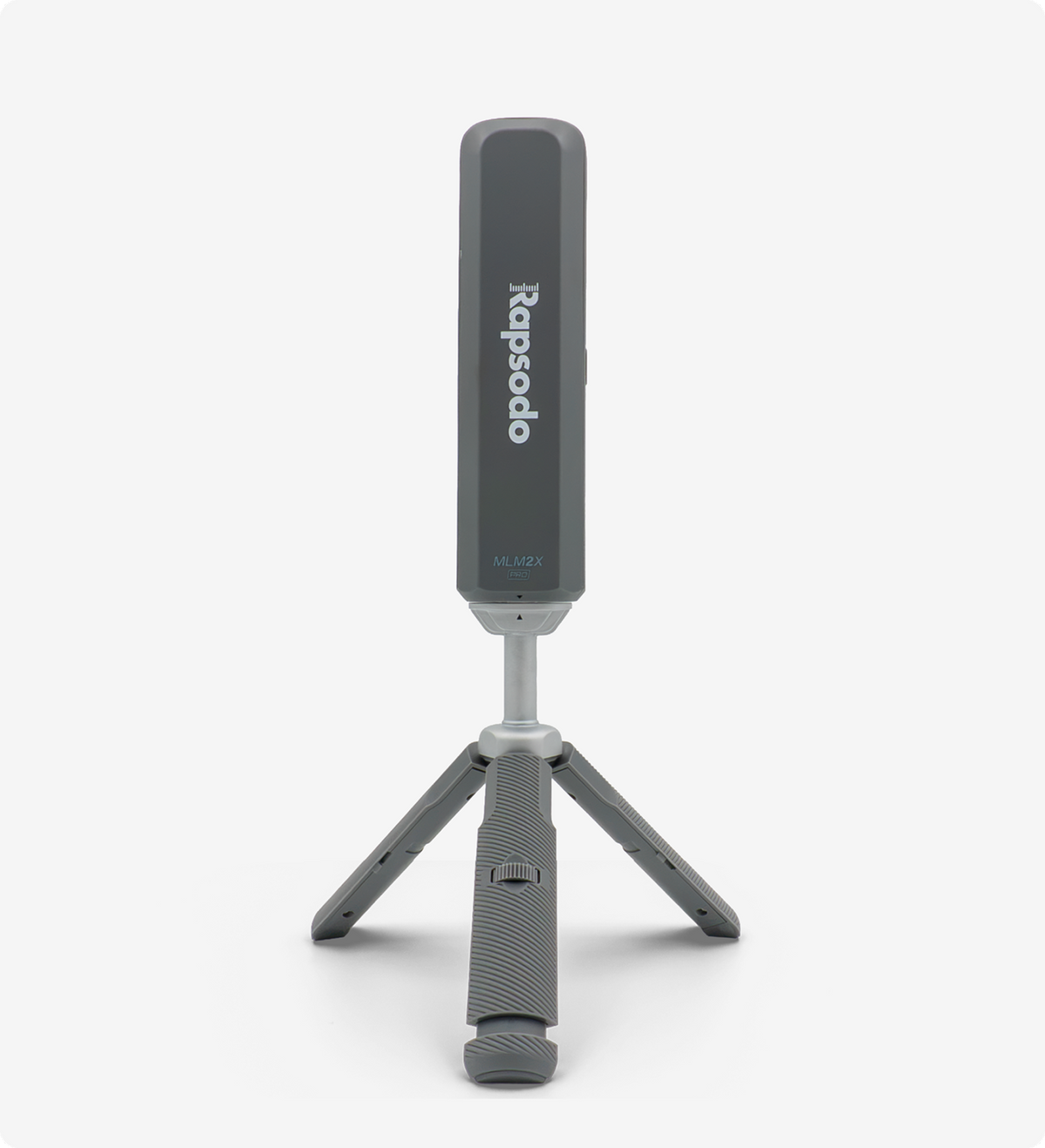 Rapsodo MLM2XPRO golf launch monitor rear view with Rapsodo logo on tripod