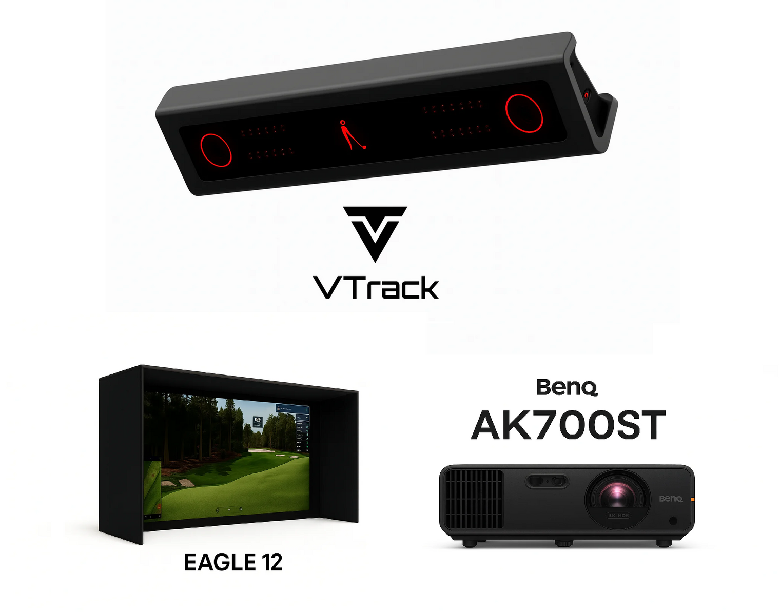 VTrack Overhead Launch Monitor Premium 4K Package with 10ft Enclosure (Birdie 10 + AK700ST)