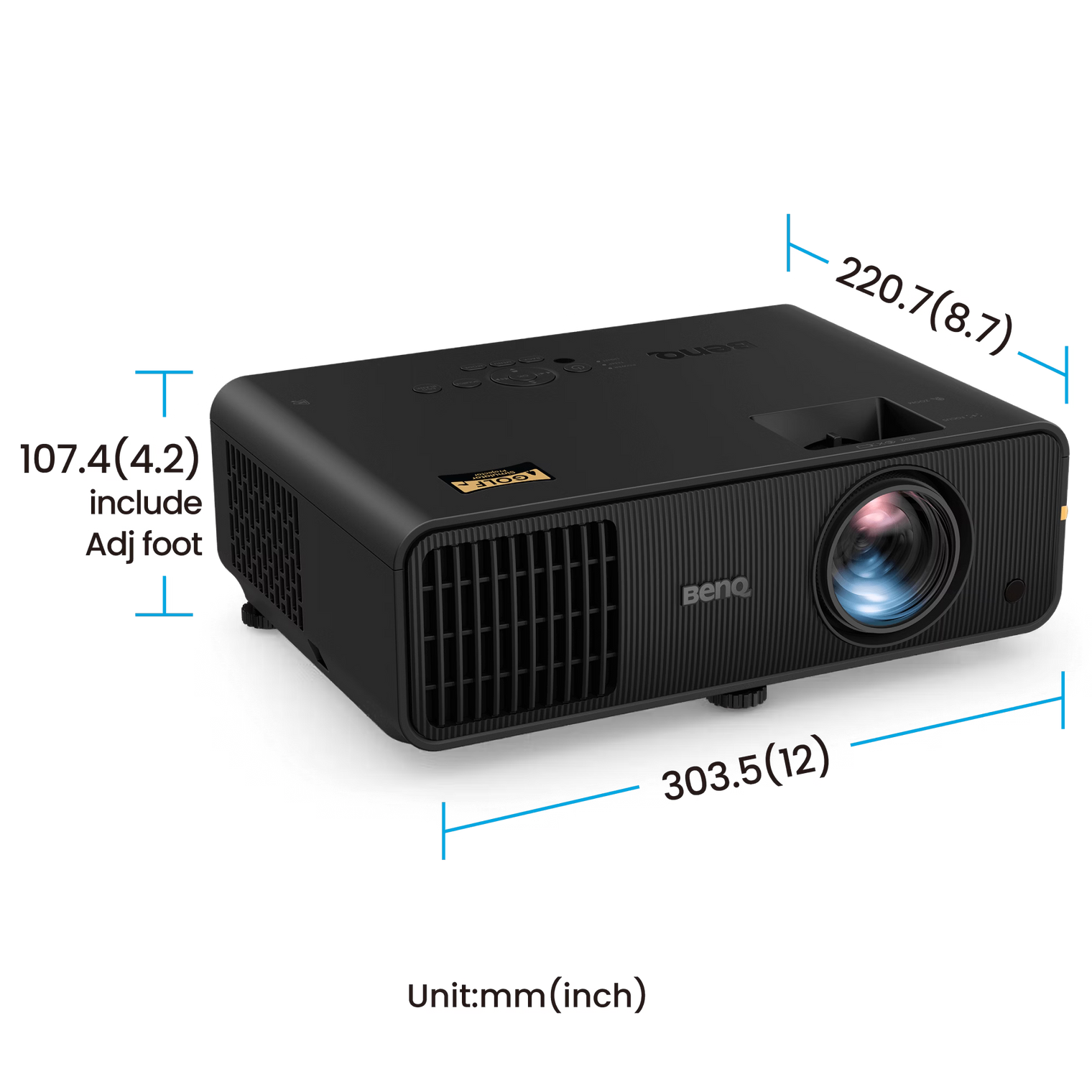 BenQ AH30ST 3000-Lumen Short Throw 1080P LED Golf Simulator Projector