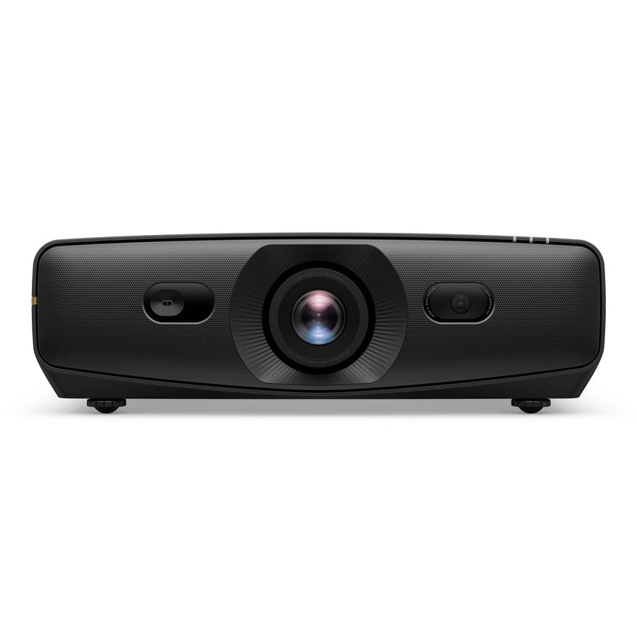 BenQ AK900ST golf simulator projector front view with lens and integrated camera
