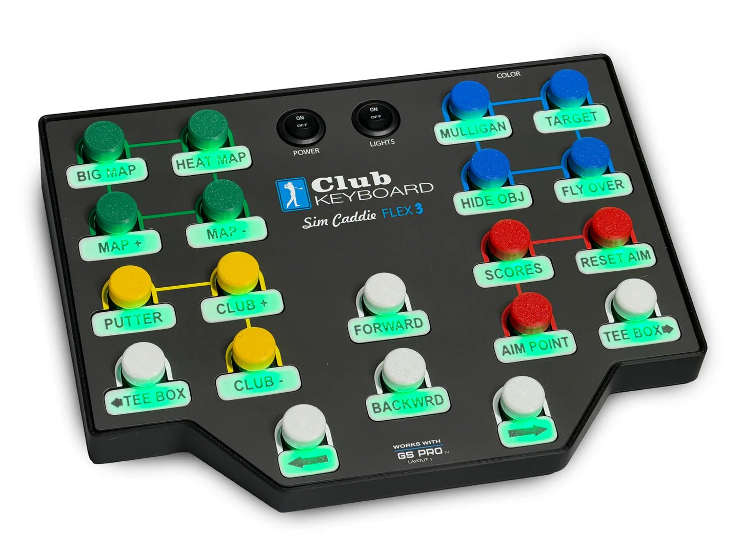 Club Keyboard Flex 3 Wireless GSPro Controller - 20 Button - Elite Sim Golf