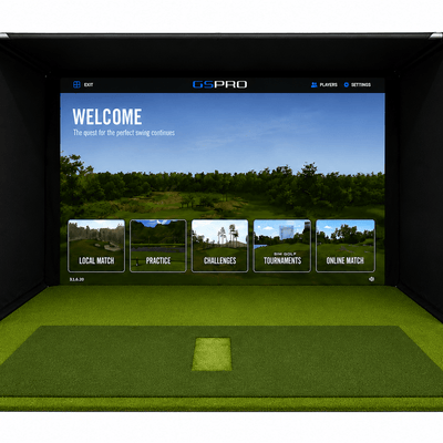 Commercial Golf Simulator Enclosure Kit with Impact Screen - 2" EMT Frame
