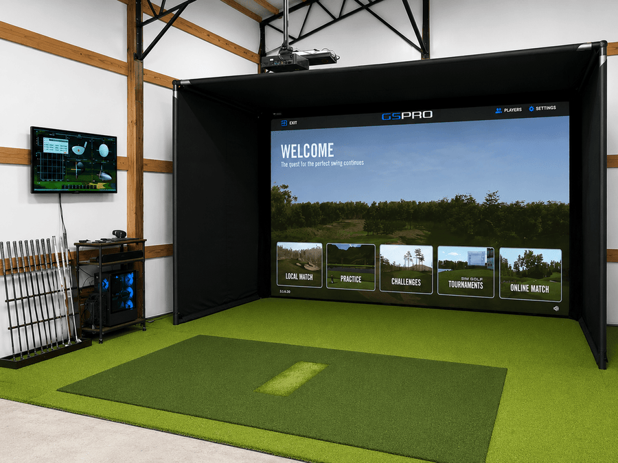 Commercial Golf Simulator Enclosure Kit with Impact Screen - 2" EMT Frame - Elite Sim Golf