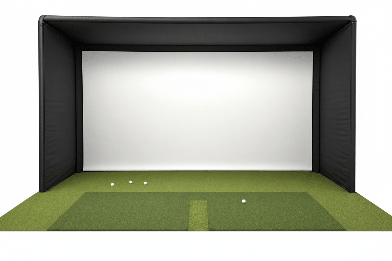 Commercial Golf Simulator Enclosure Kit with Impact Screen - 2" EMT Frame - Elite Sim Golf