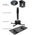 Carl's Place launch monitor ceiling drop-mount kit with labeled components