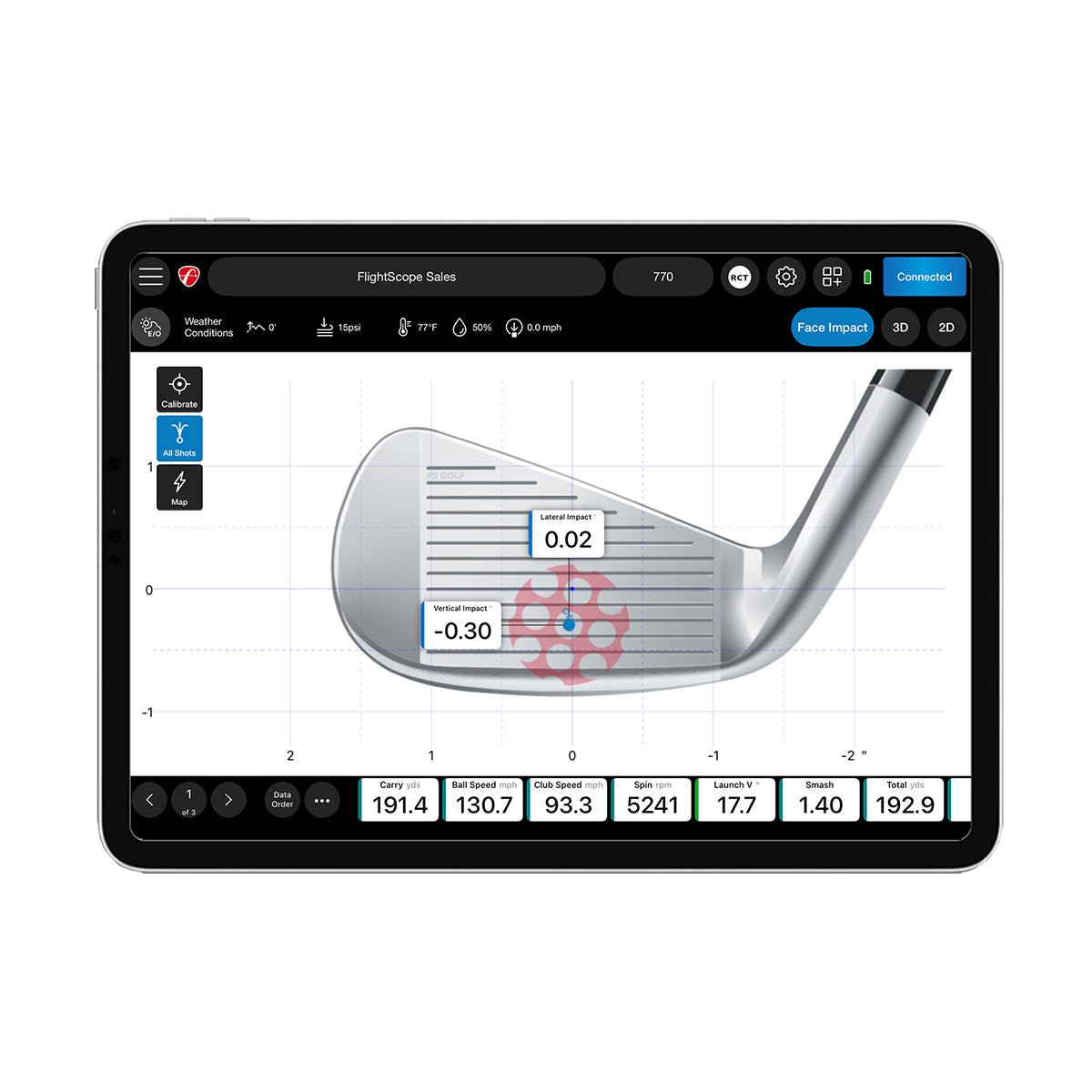 Face Impact Location - Elite Sim Golf