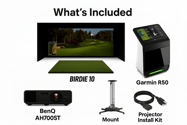 Garmin R50 Premium Plug-n-Play Package with 10ft Enclosure - Elite Sim Golf