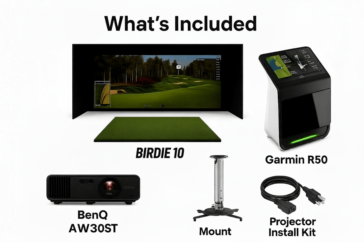 Garmin R50 Standard Plug-n-Play Package with 10ft Enclosure - Elite Sim Golf
