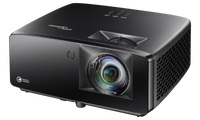 Optoma GT3900UHD 4K UHD short throw laser golf simulator projector, angled front view