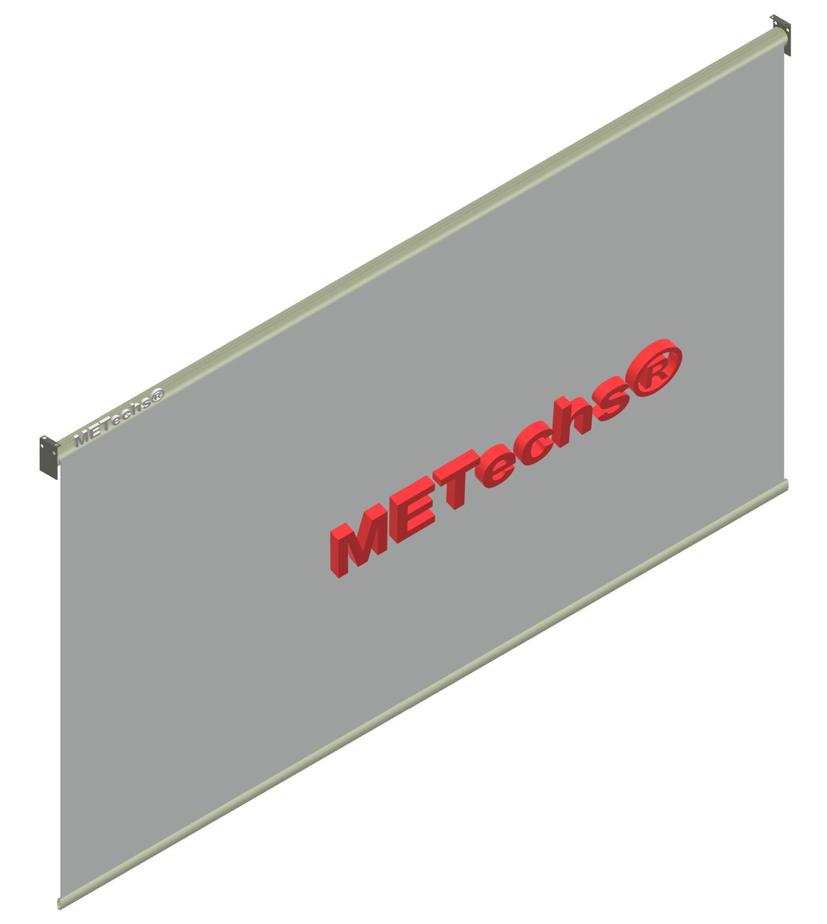 METechs motorized retractable golf impact screen on aluminum roller tube