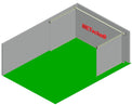 METechs retractable impact screen and side curtains deployed in a room