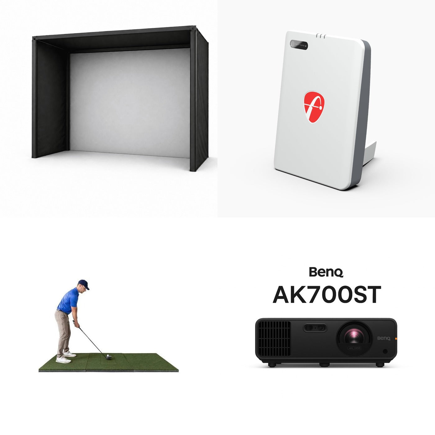 Mevo Gen2 SimKit — BenQ AK700ST 4K Projector + Beaver Tail 4×8.25 Mat