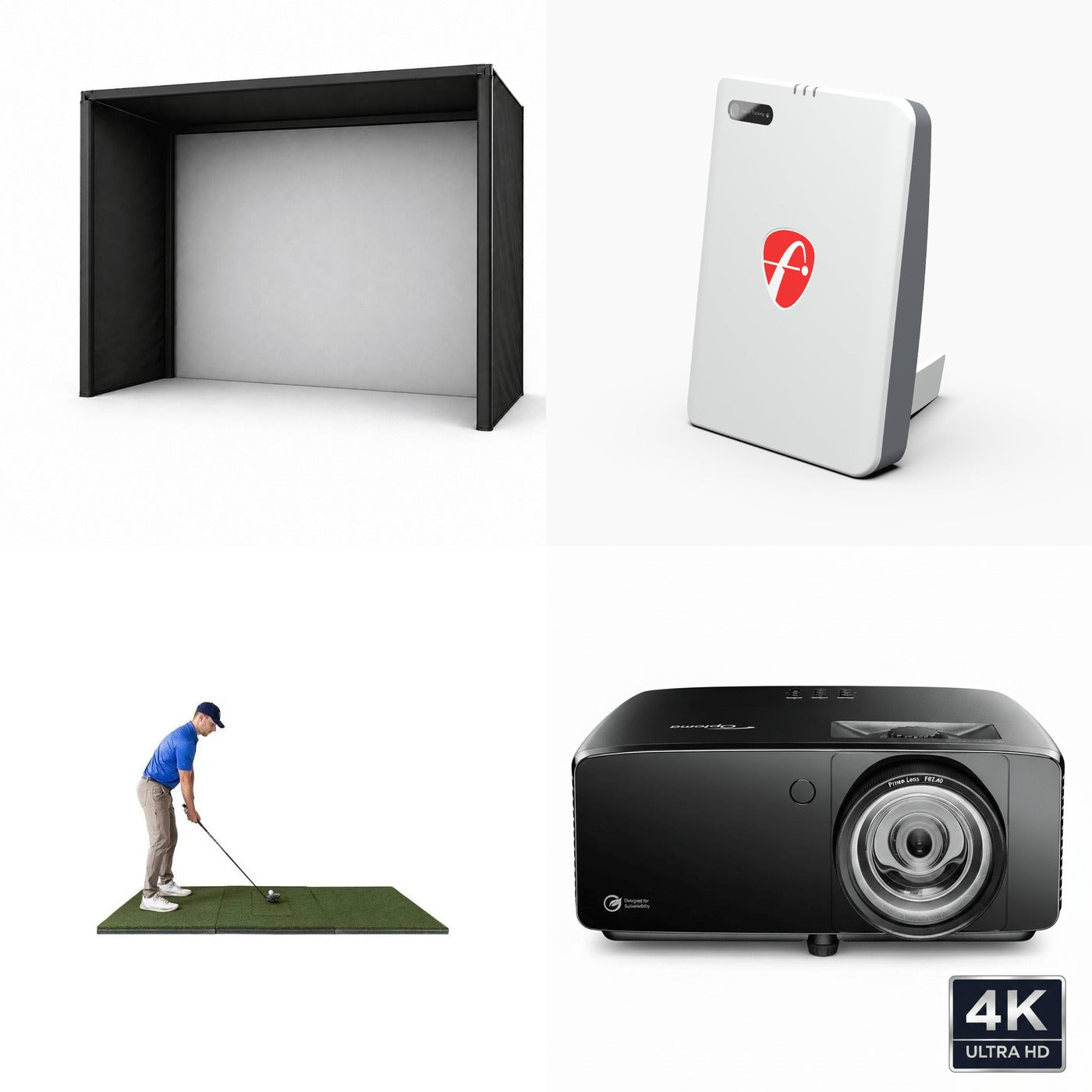 Mevo Gen2 SimKit — Optoma ZK431ST-B 4K Projector + Beaver Tail 4×8.25 Mat