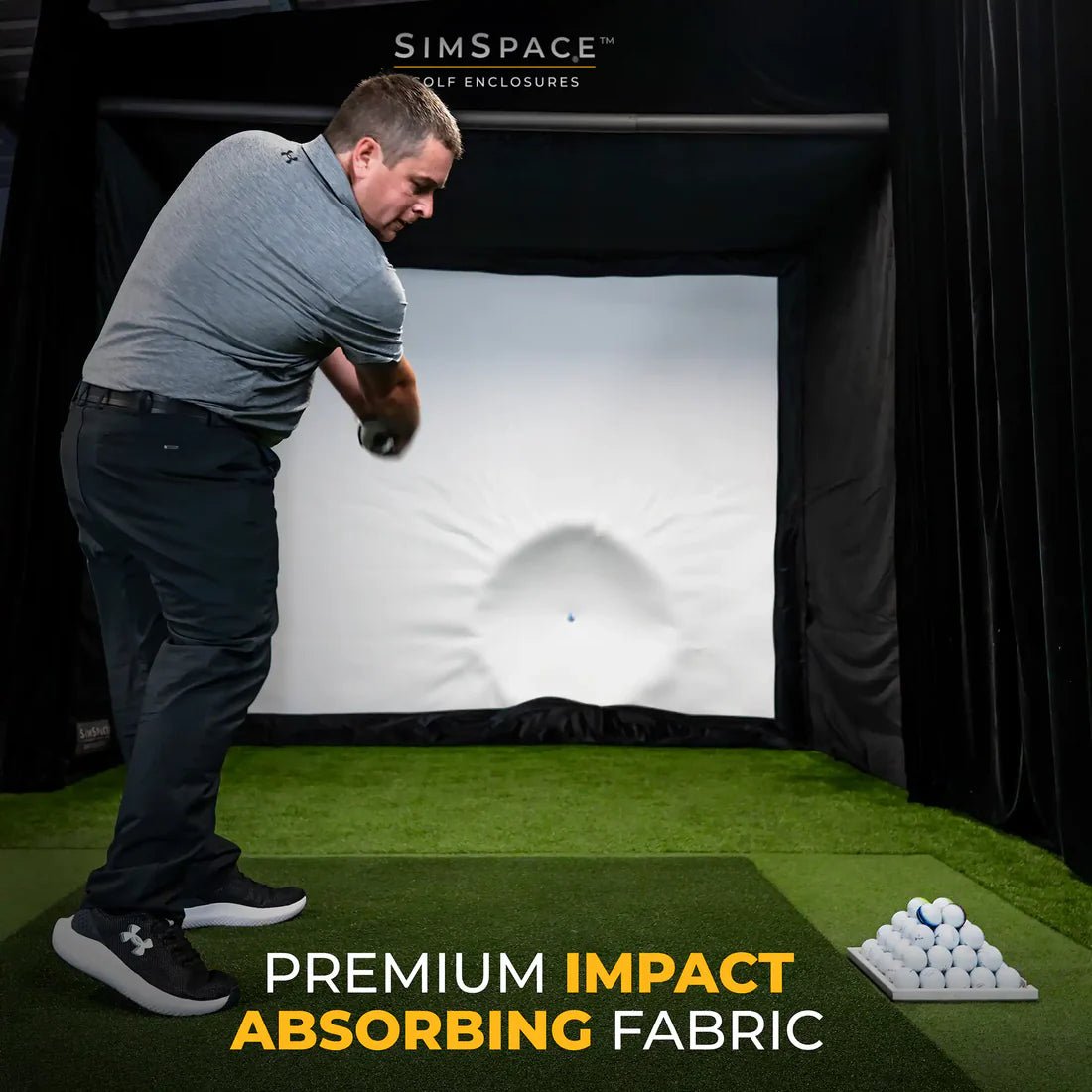 SimSpace Platinum Golf Enclosure 13.2ft x 9.8ft - SIM 6 - Elite Sim Golf
