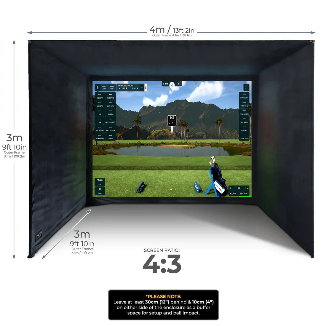 SimSpace Platinum Golf Enclosure 13.2ft x 9.8ft - SIM 6 - Elite Sim Golf