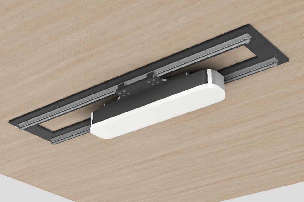 SimSlide LM sliding mount installed on ceiling
