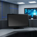 24 inch FHD 24/7 touch monitor installed in a public safety dispatch workstation