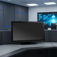 24 inch FHD 24/7 touch monitor installed in a public safety dispatch workstation